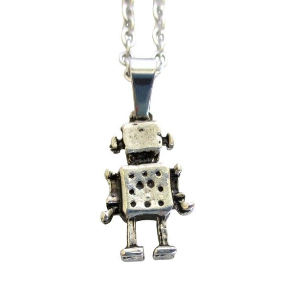 New Robot Pendant Necklace on 18' Stainless Chain Robotics Unisex Jewelry Gift - Picture 6 of 6